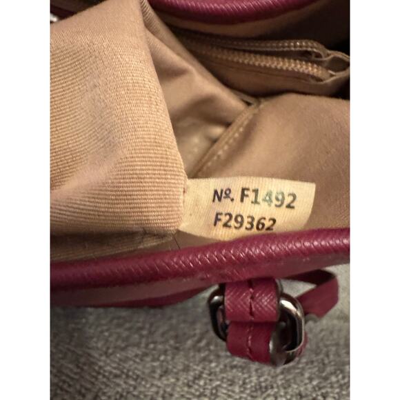 Coach F29362 Town Tote/ Purse Crossgrain Shoulder Bag – Mulberry /pink /red - Picture 5 of 13